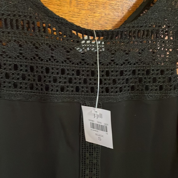 Cute black summer dress with pockets (cotton blend) with crochet trim. - Picture 5 of 5